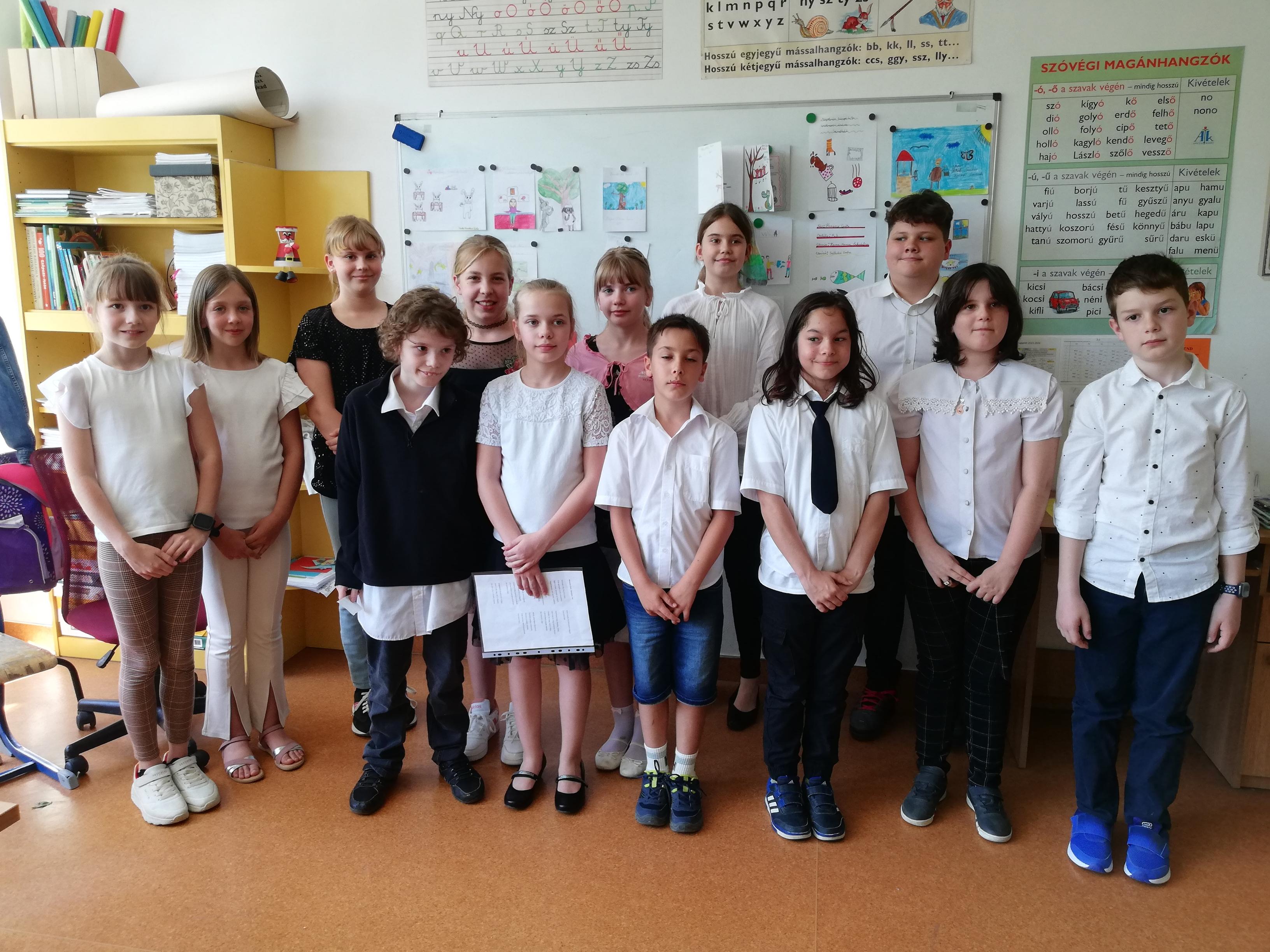 Az alsós szavalóverseny eredményei